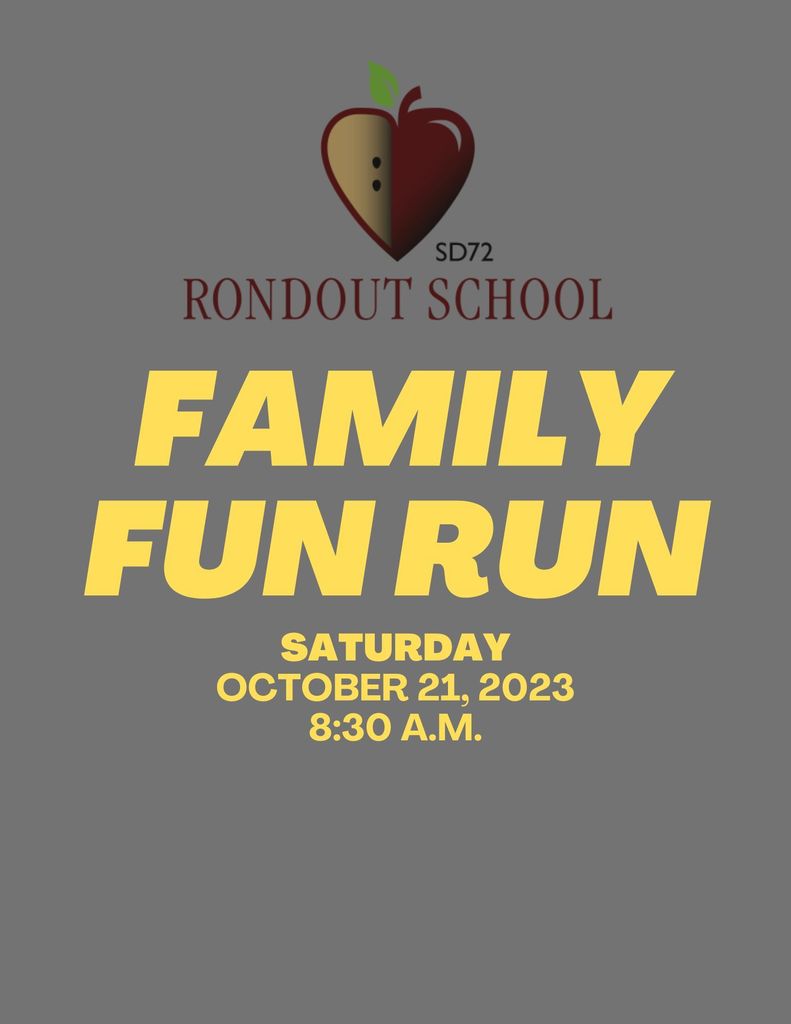Rondout School Family Fun Run Saturday October 21, 2023 at 8:30 a.m.